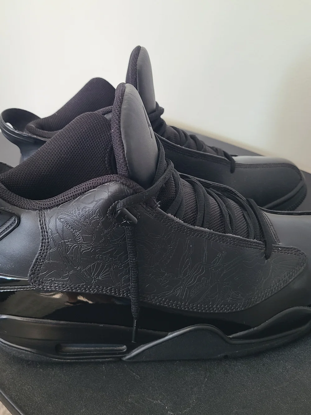 Nike Air Jordan DubZero Triple Black Patent Leather Men's Sneakers Size 11